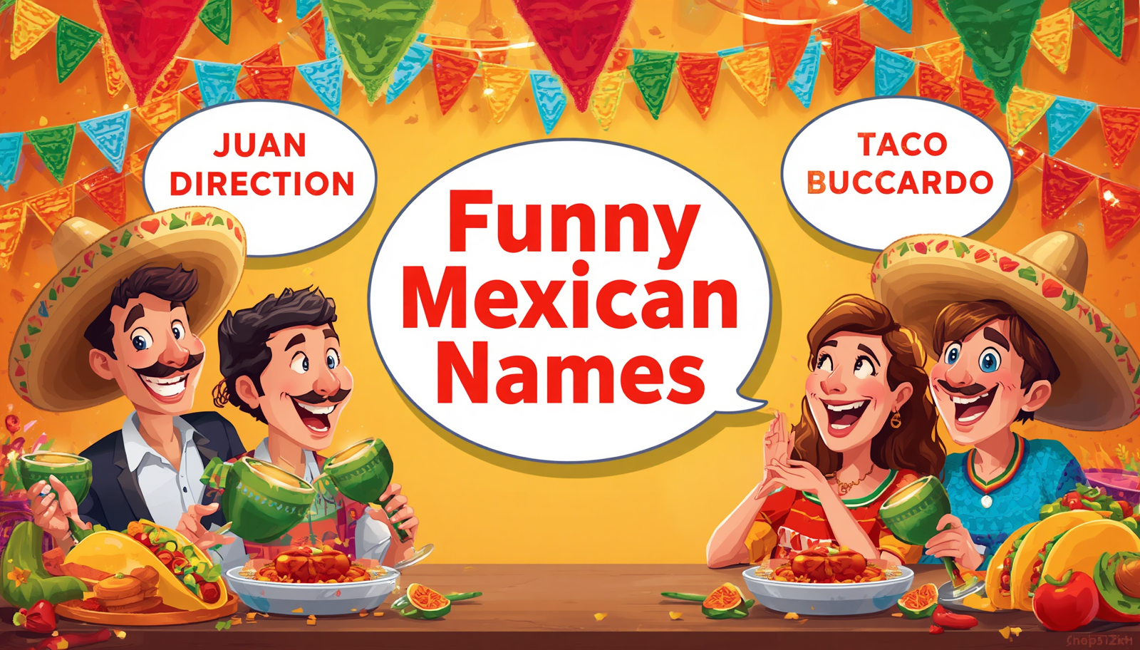 Funny Mexican Names ideas with humorous Mexican-inspired nicknames and meme characters