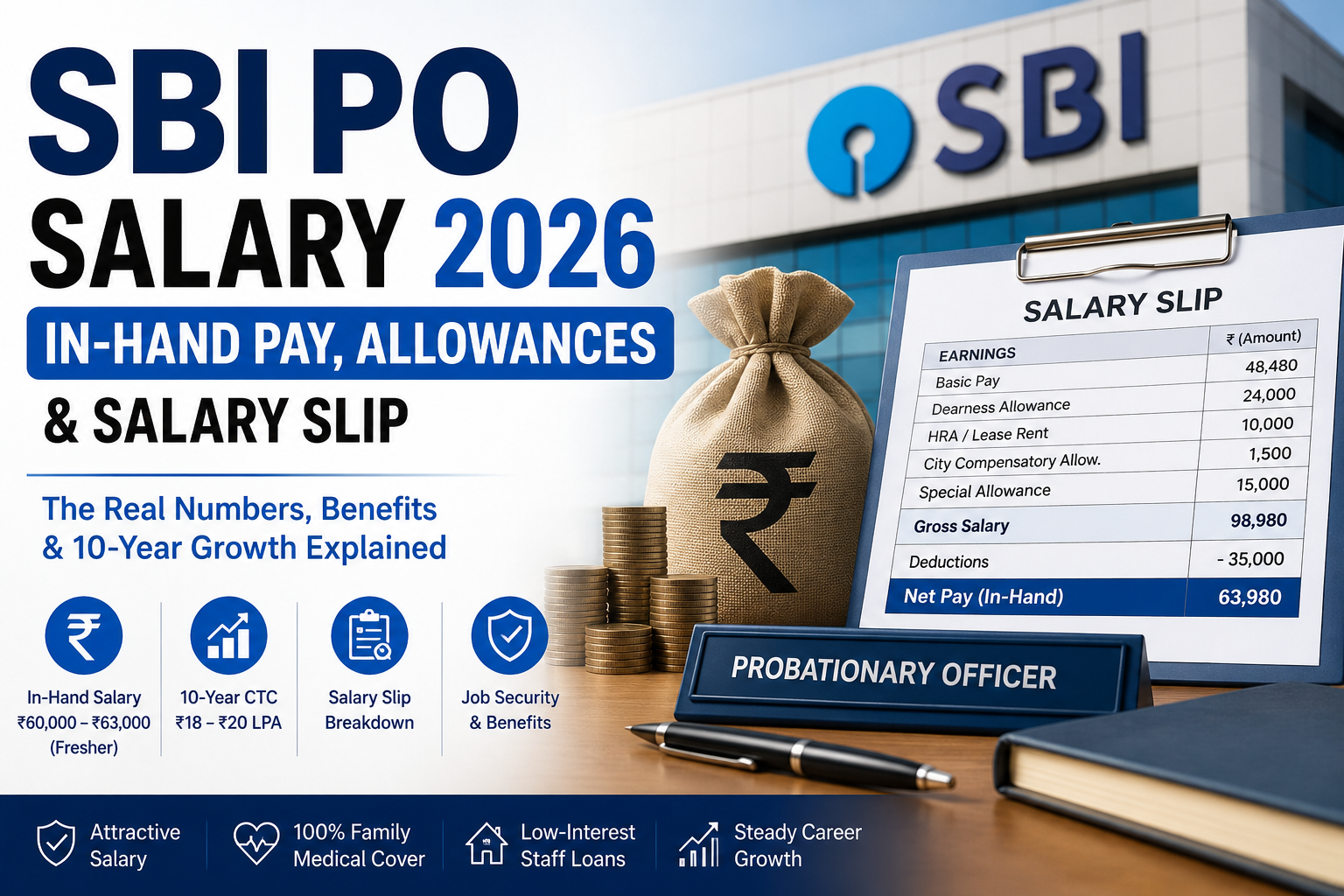 SBI PO Salary 2026: In-Hand Pay, Allowances & Salary Slip