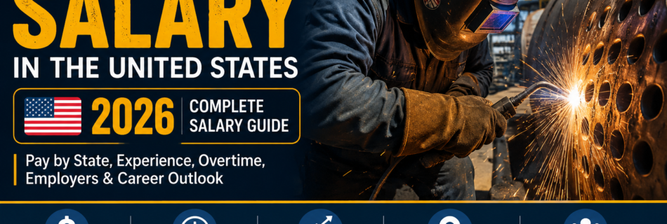 Boilermaker Salary guide showing a professional boilermaker welding inside an industrial boiler in the United States.