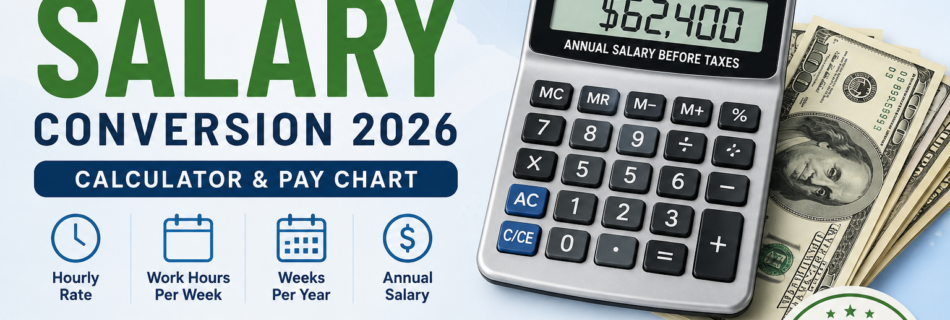 Hourly pay to salary calculator 2026 showing annual salary conversion