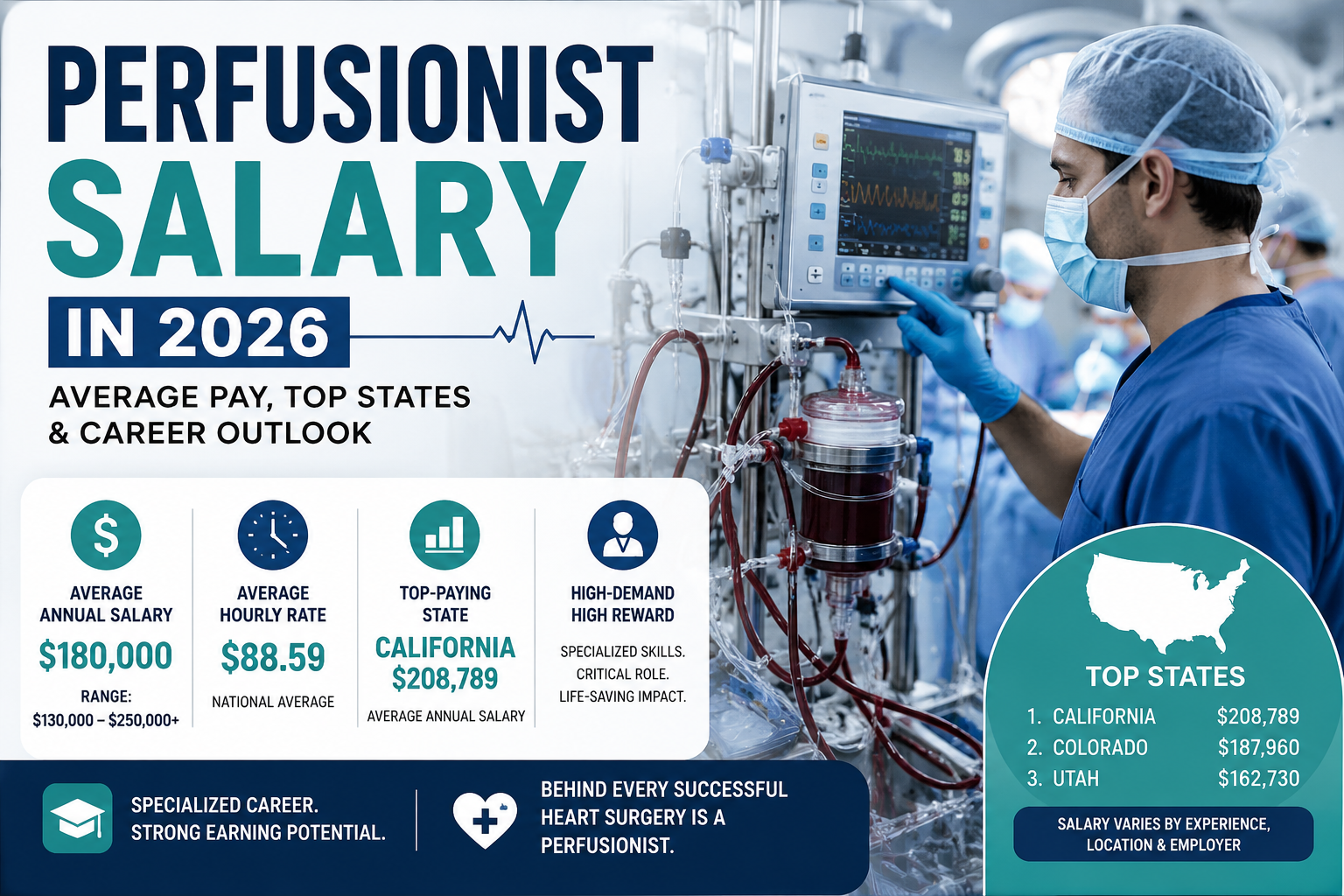 Perfusionist salary in 2026 showing average pay and top-paying states