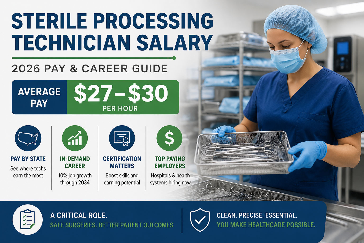 Sterile processing technician salary 2026 and pay guide