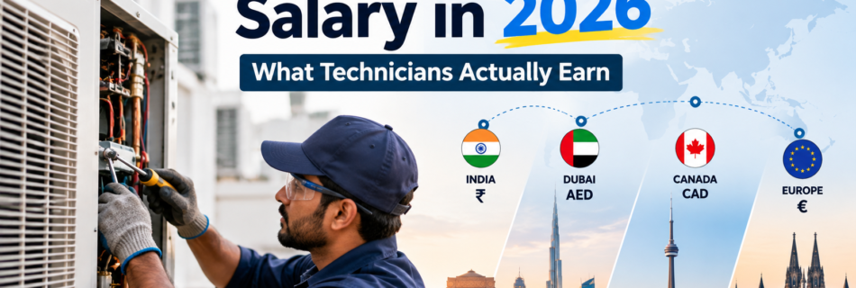HVAC technician salary in 2026 across India, Dubai, Canada and Europe